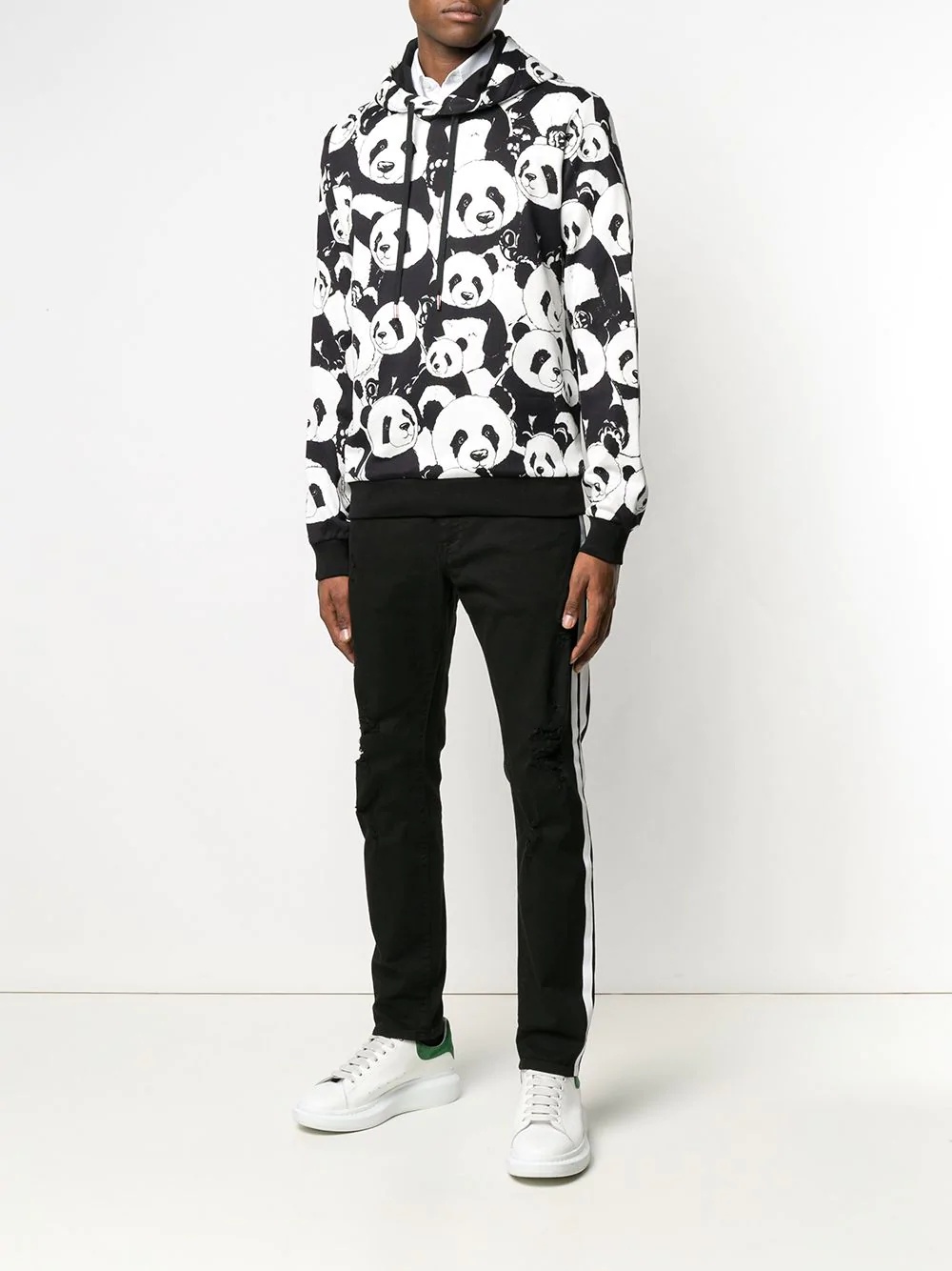 contrasting side stripes jeans - 2