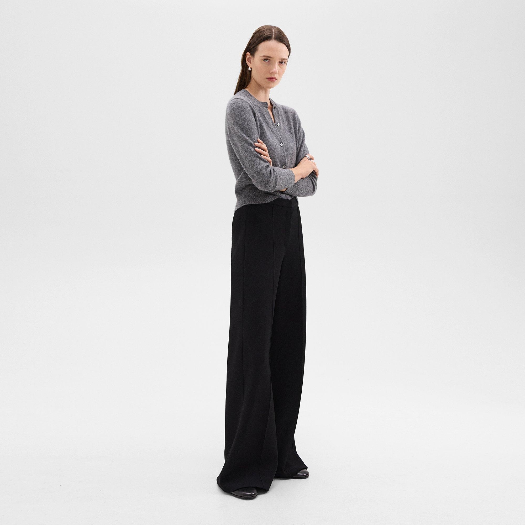 High-Waist Wide-Leg Pant in Crepe Knit - 3