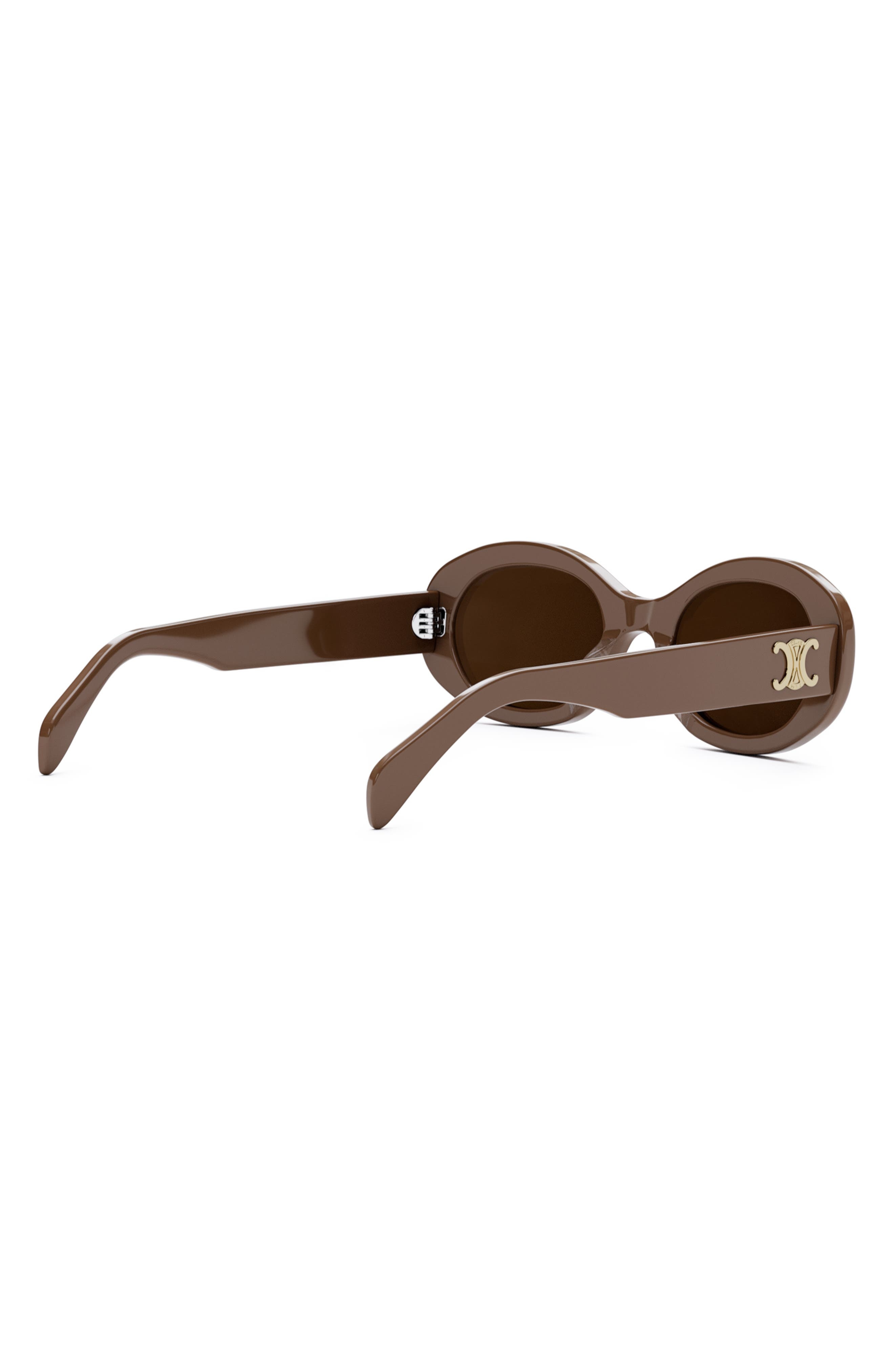CELINE Triomphe 52mm Oval Sunglasses in Shiny Light Brown at Nordstrom - 4