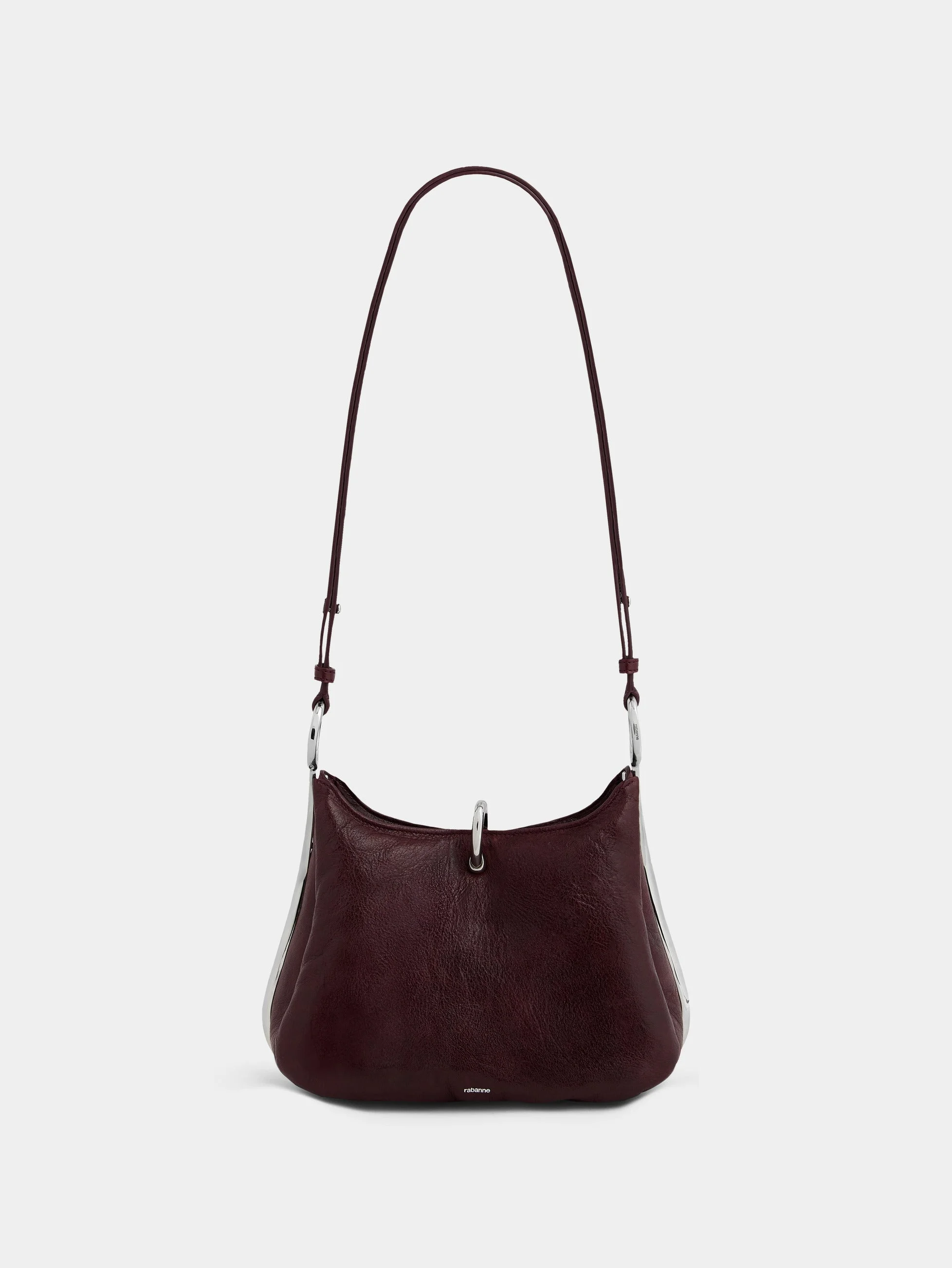 MEDIUM RING BAG IN DARK BURGUNDY TEXTURED LEATHER - 1