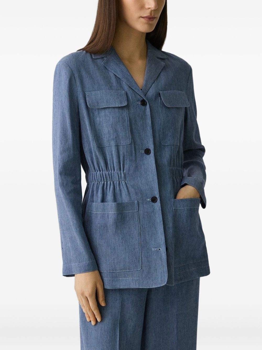 drawstring linen jacket - 4