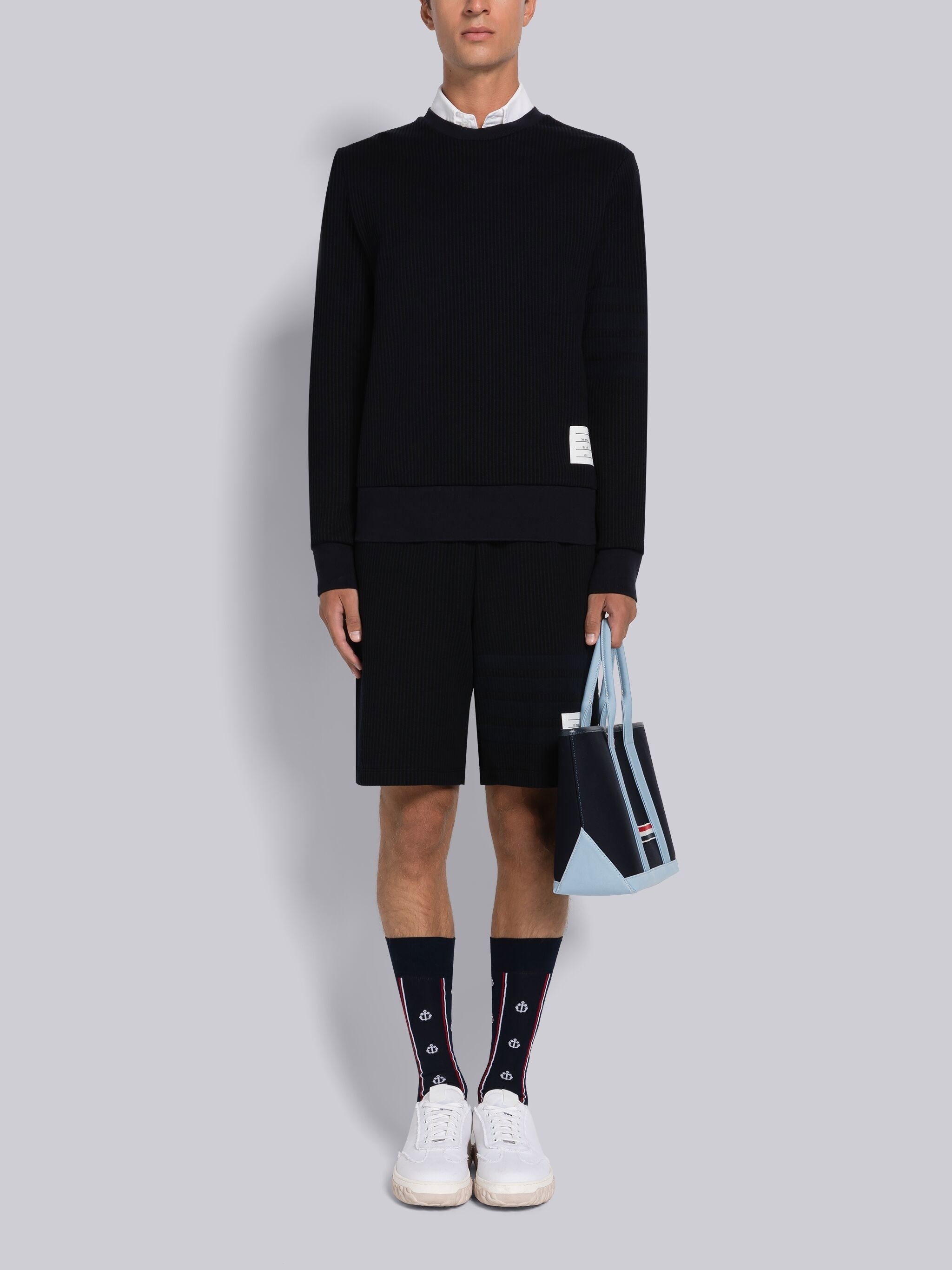 Seersucker Loopback Sweatshorts - 4