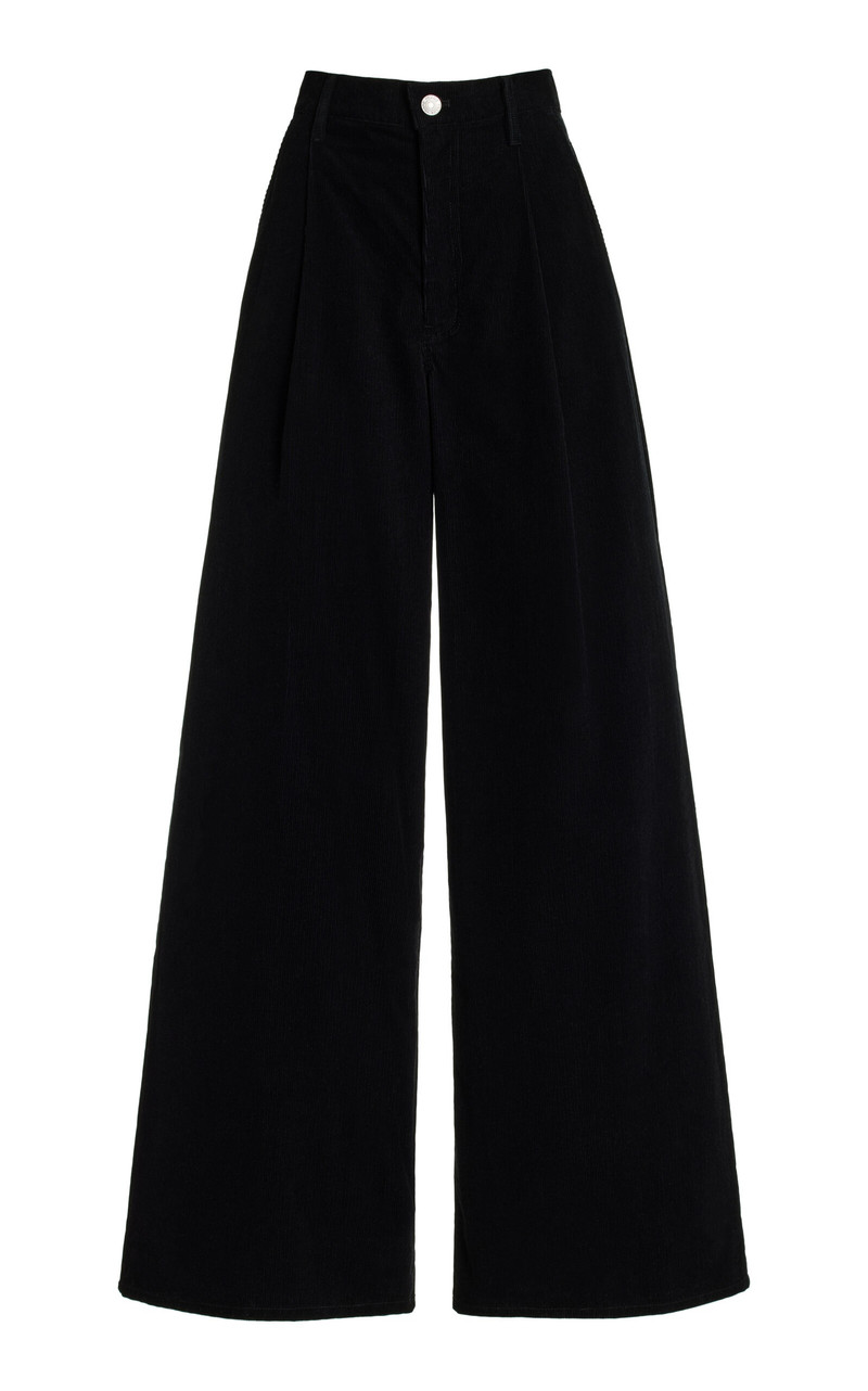 Corduroy Wide-Leg Pants black 1