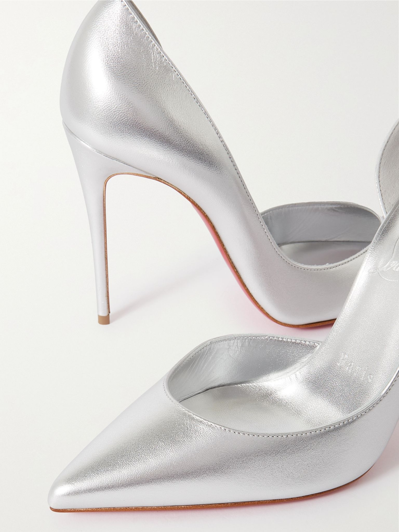 Iriza 100 metallic leather pumps Silver - 4