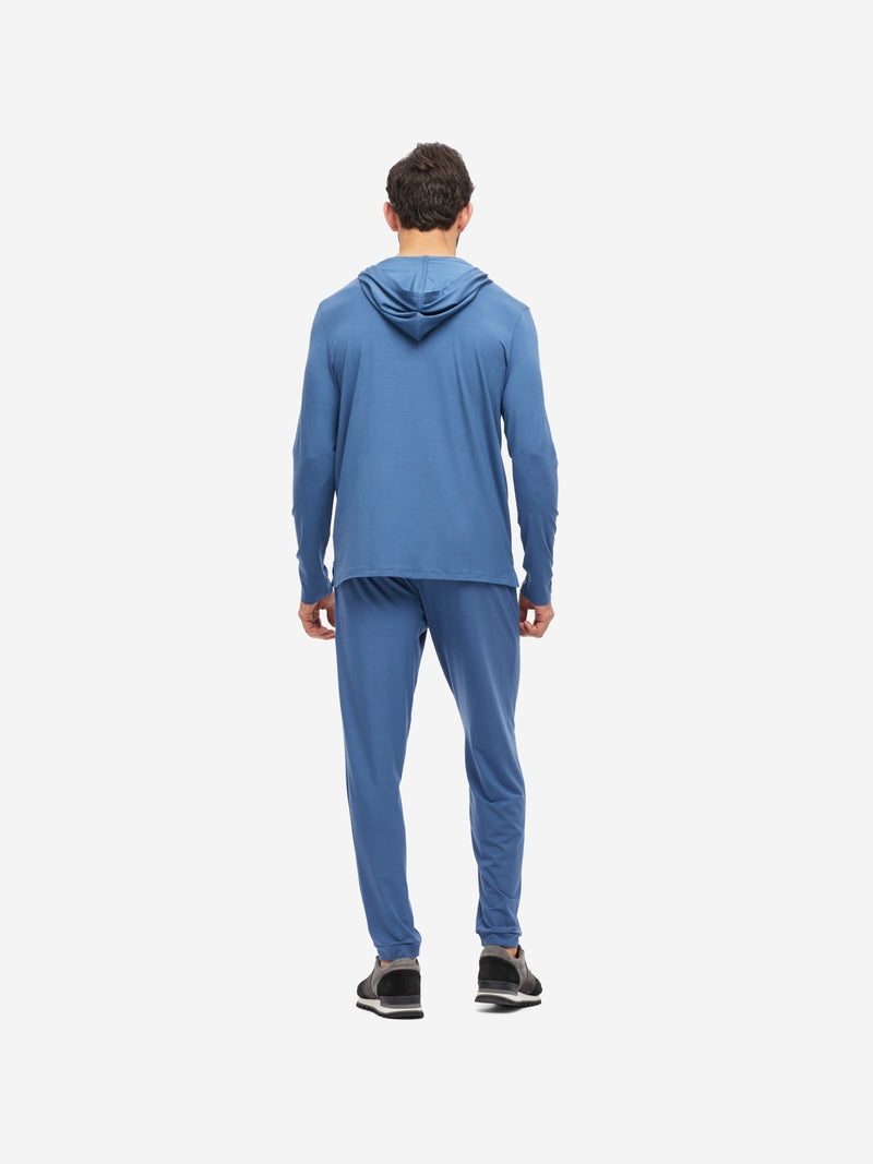Men's Pullover Hoodie Basel Micro Modal Stretch Storm Blue - 4