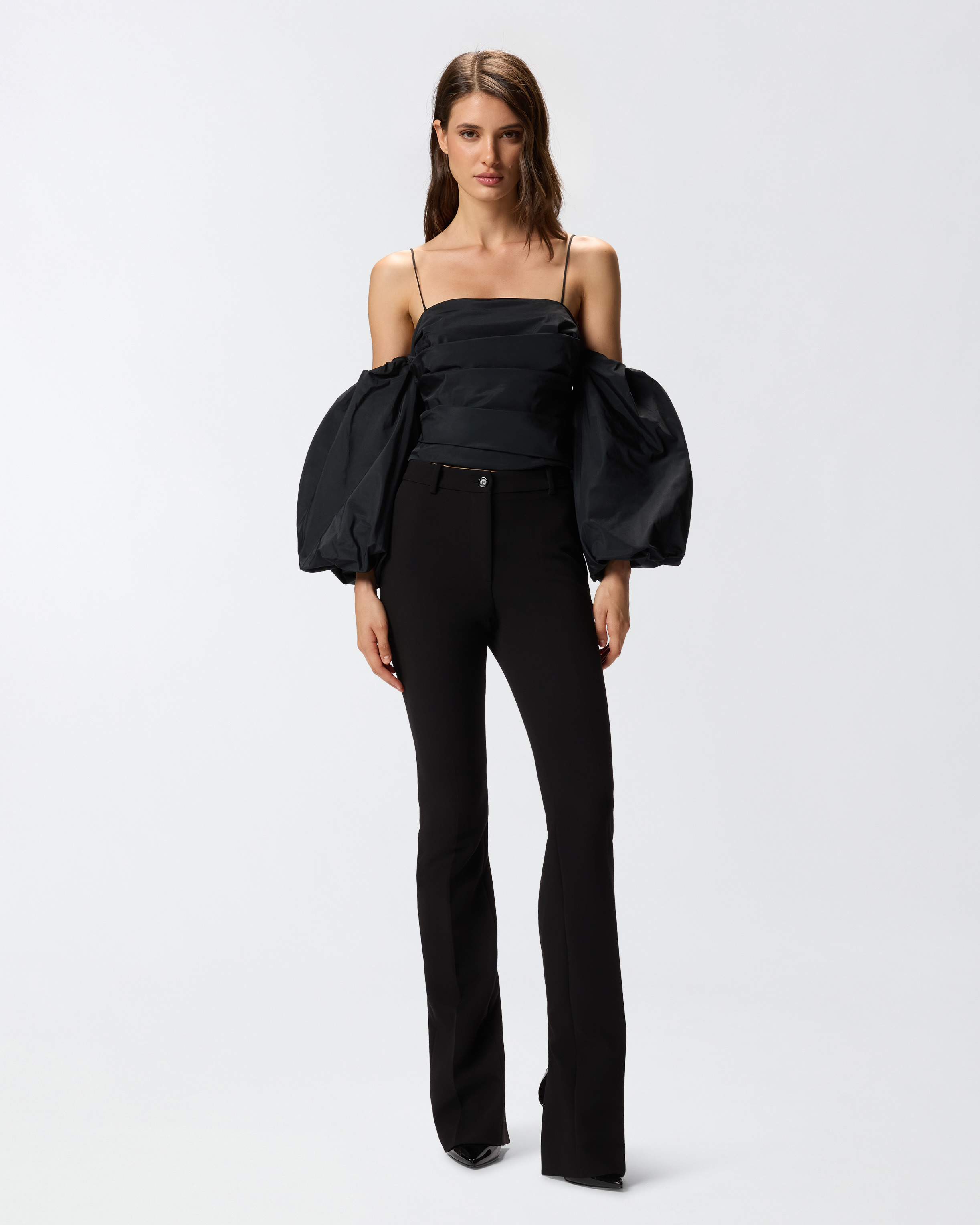 CROP TOP WITH PUFF SLEEVES - 3