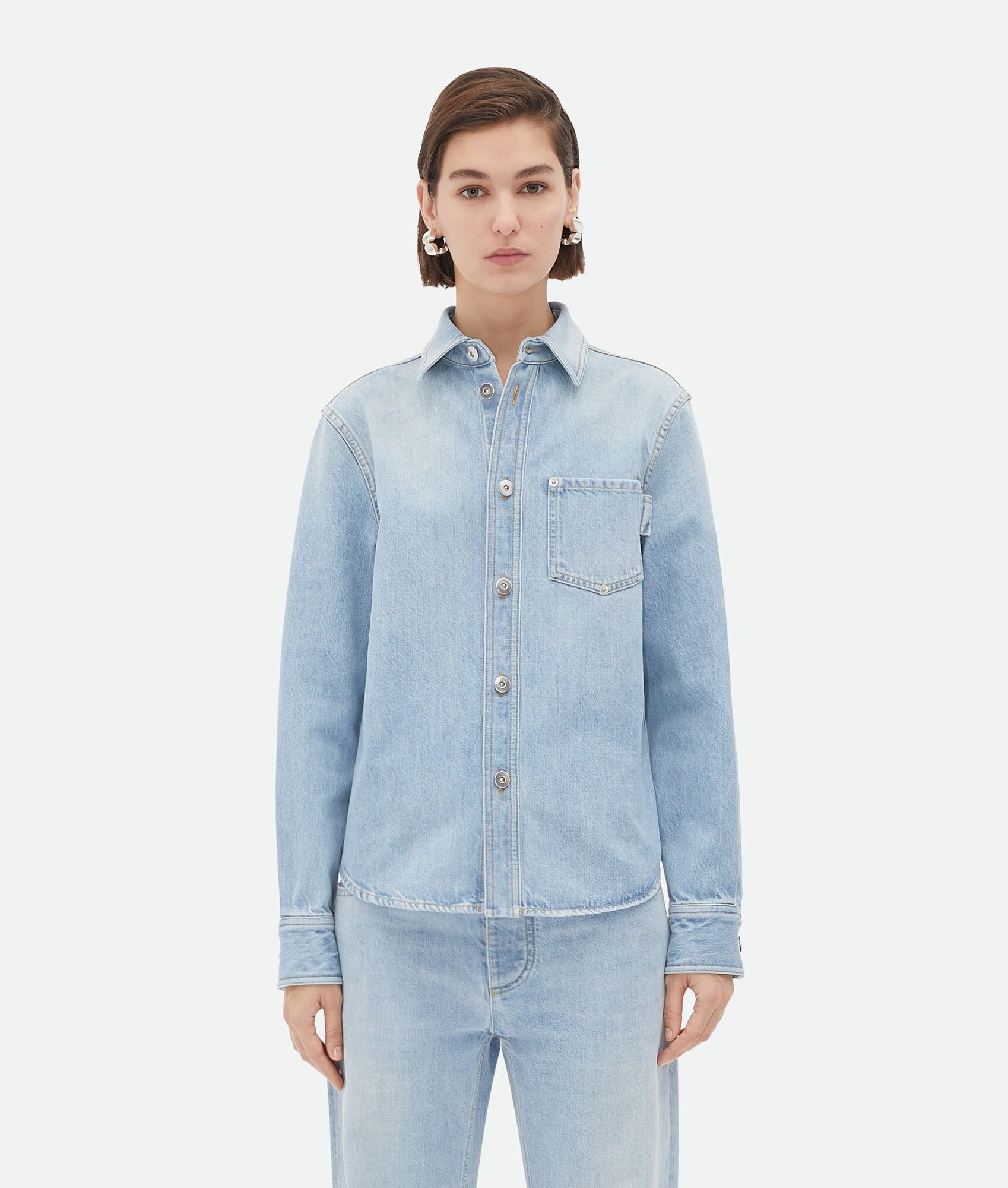 Light-Bleached Denim Shirt - 4