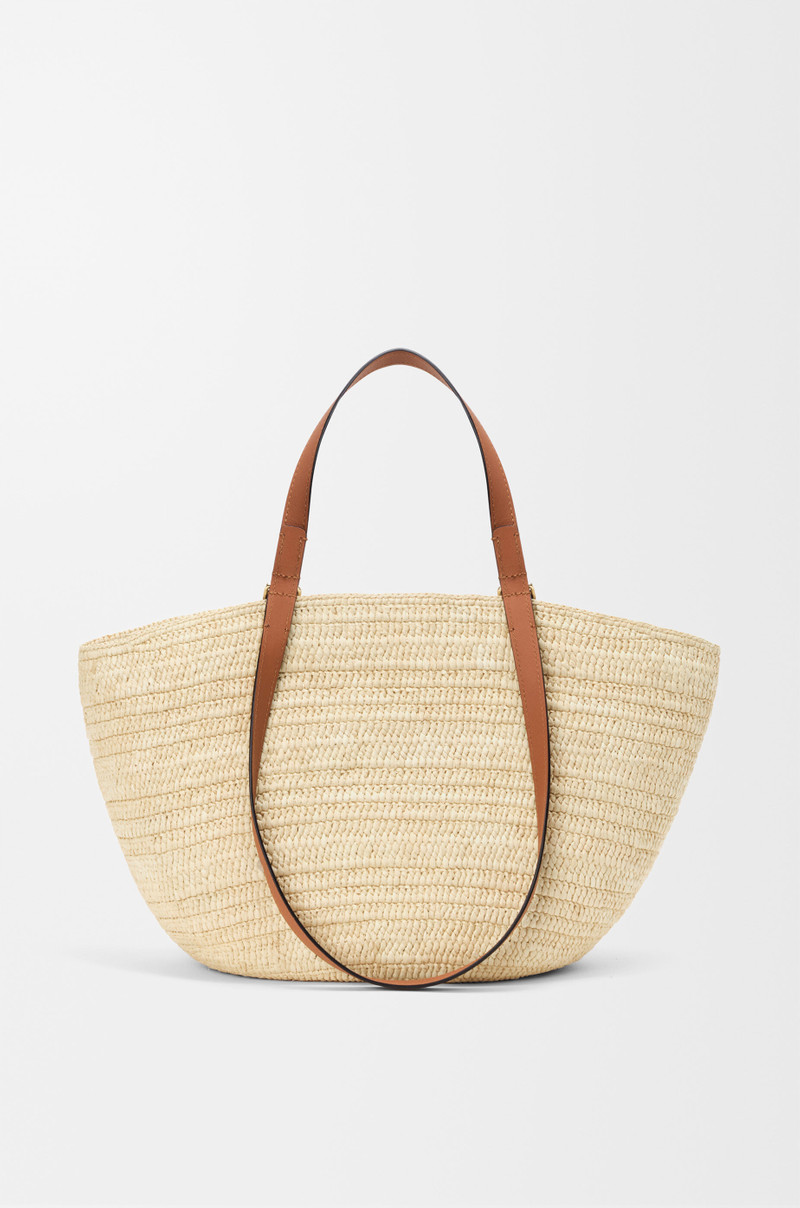 Medium Eclipse basket in raffia and calfskin 6
