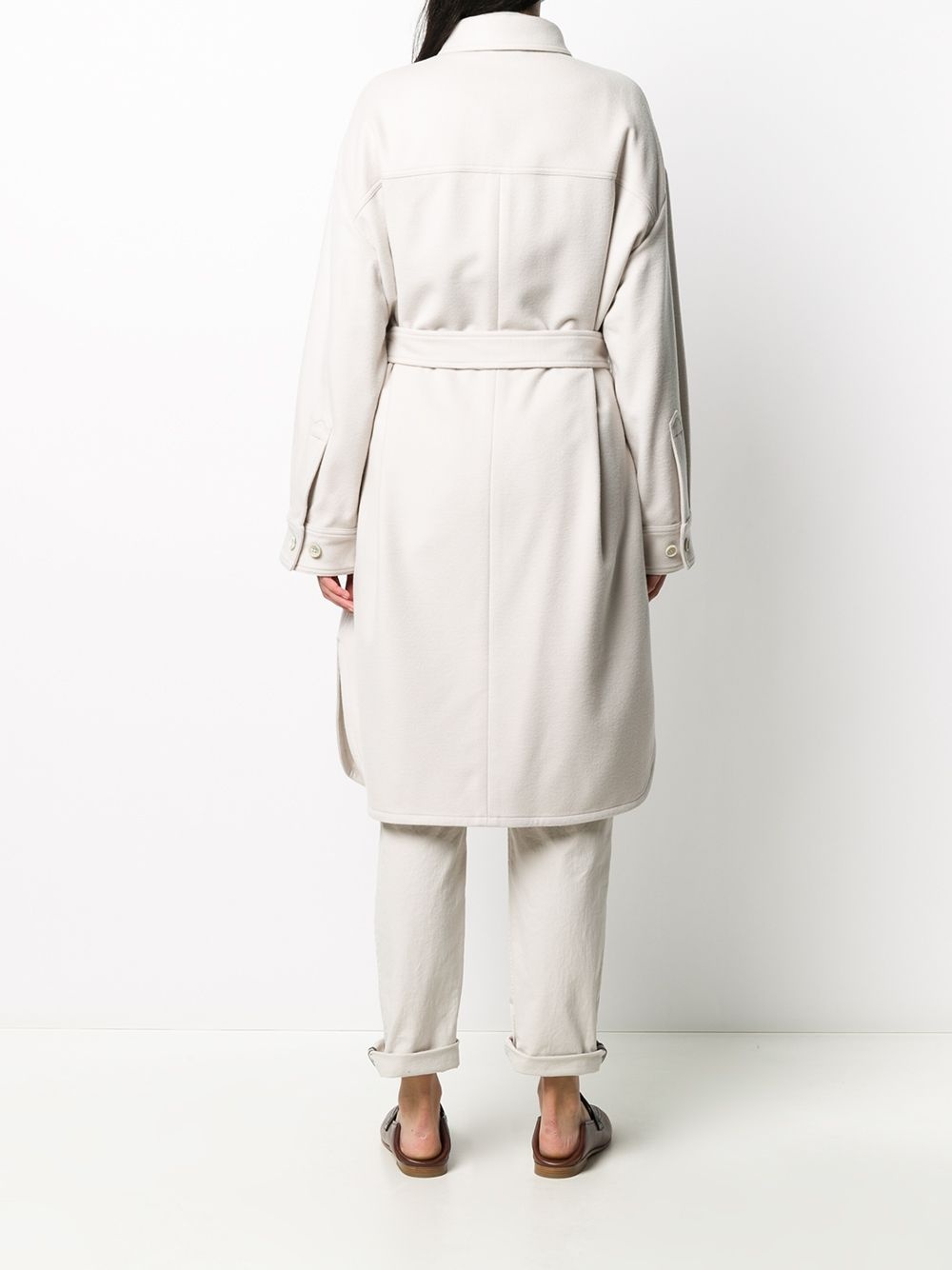 belted denim coat - 4