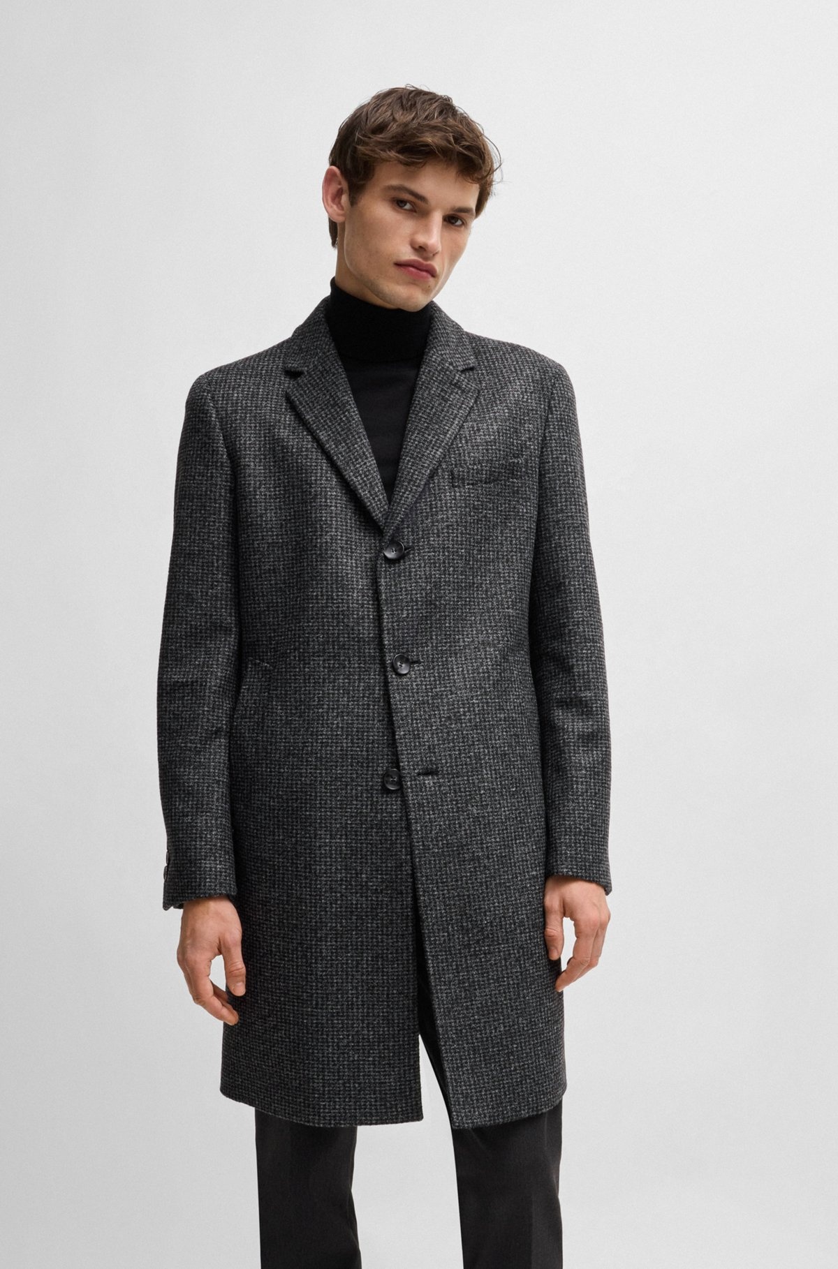 SLIM-FIT COAT IN PATTERNED JERSEY - 2