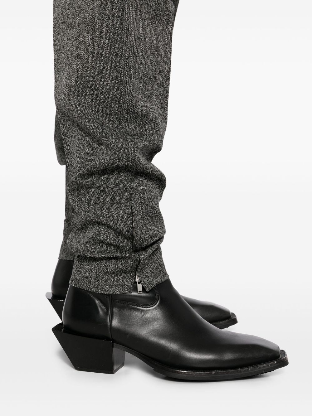 textured wool tailored trousers - 5