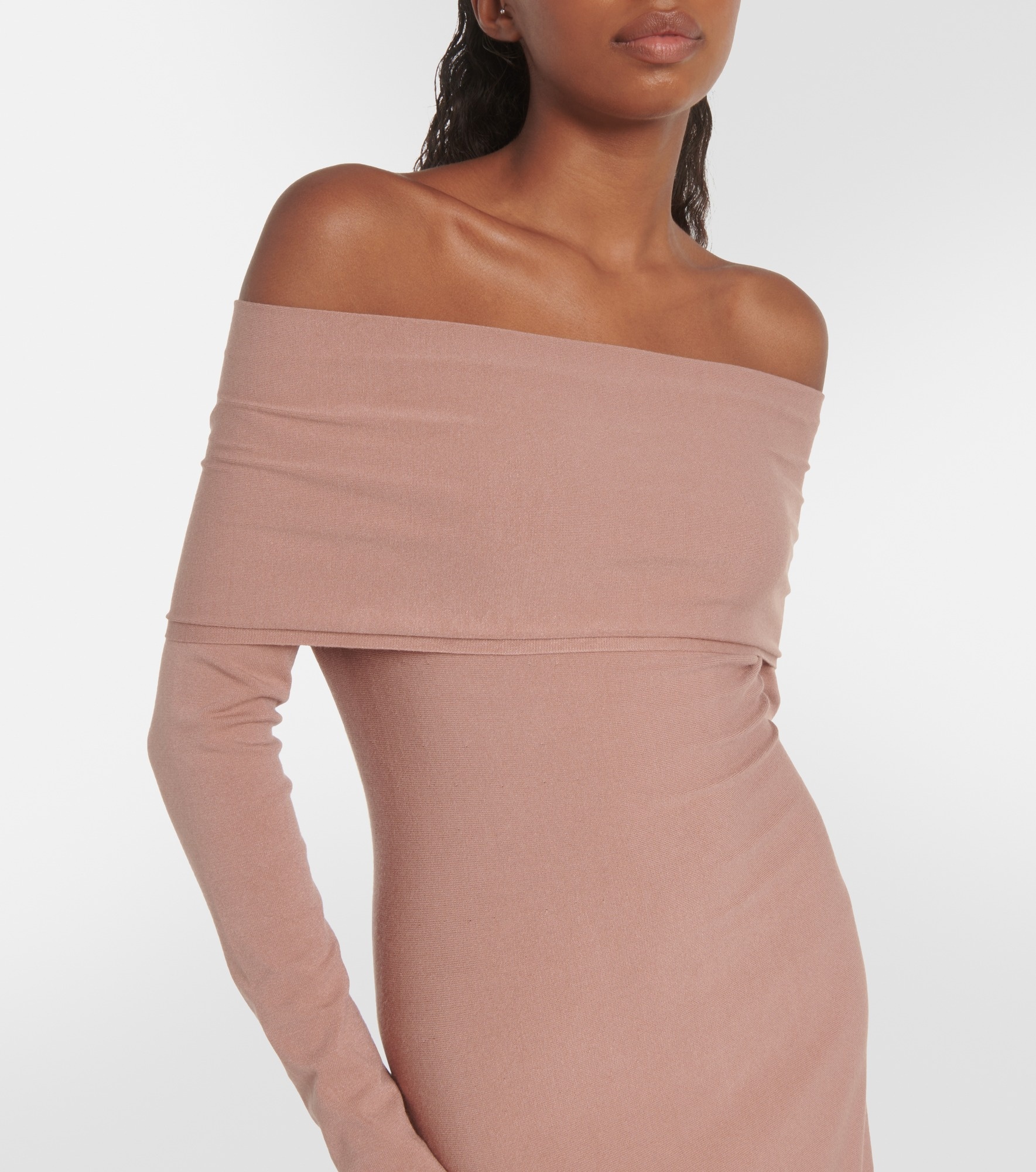 Off-shoulder jersey midi dress - 4