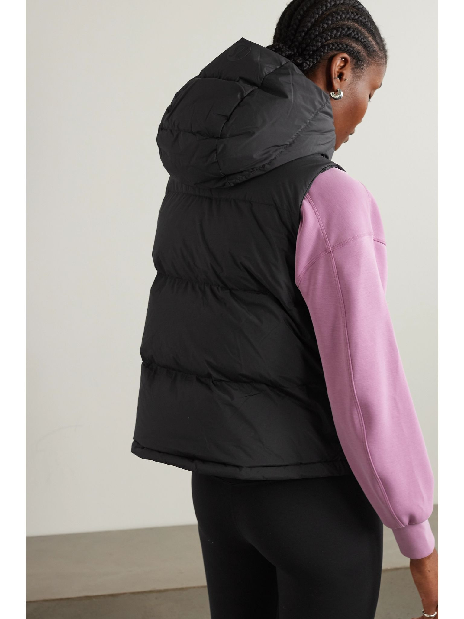 Wunder Puff cropped hooded quilted recycled-Glyde™ down vest Black - 4