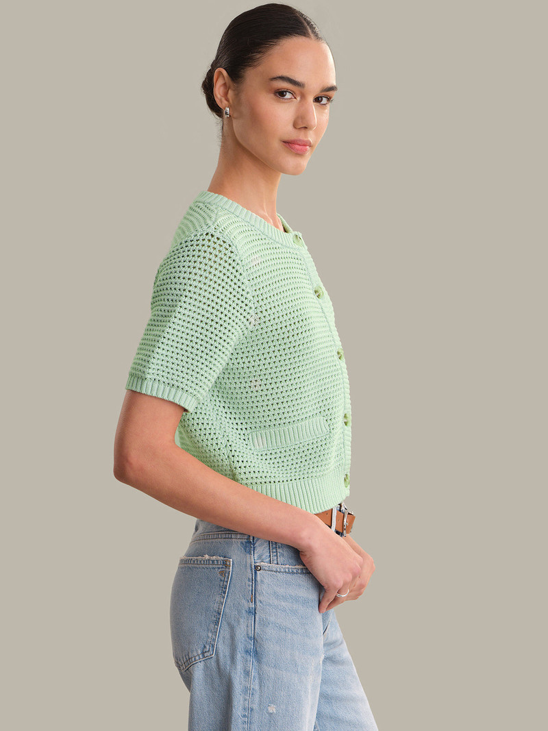 525 america Celine: Cotton Cropped Pointelle Cardigan outlook