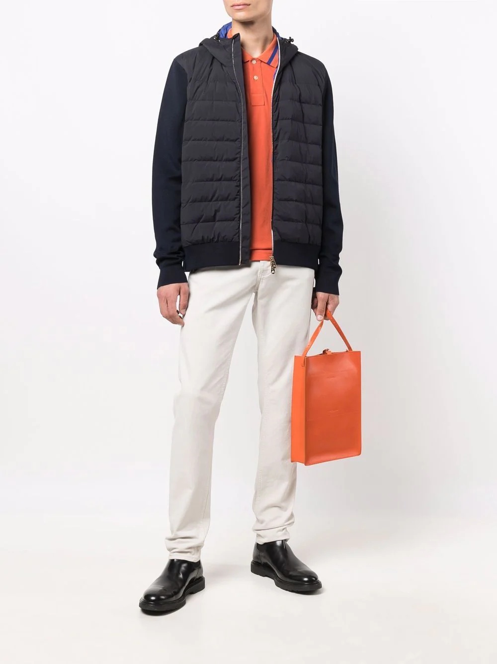 contrast-panel padded jacket - 2