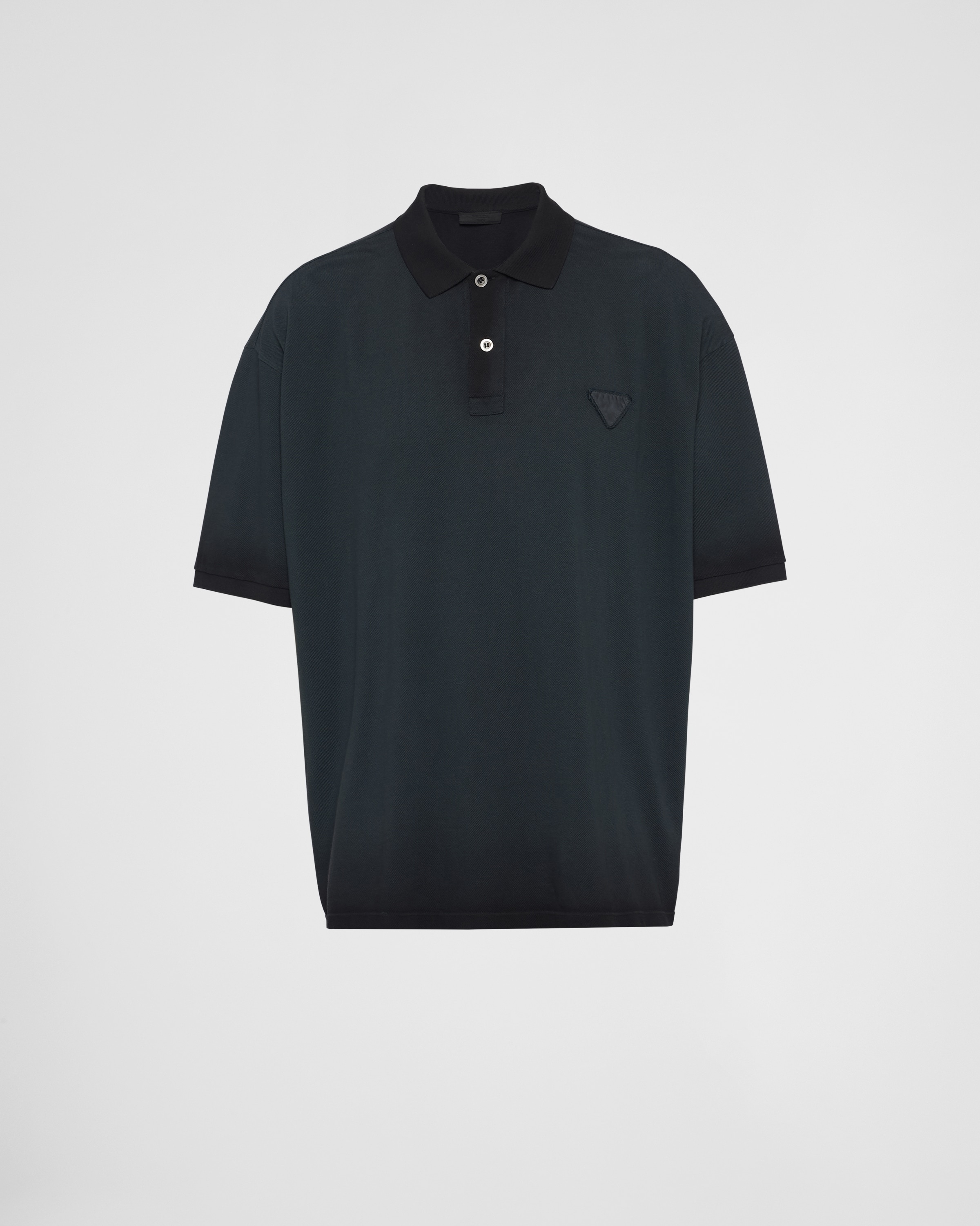 Oversized garment-dyed cotton polo shirt - 1