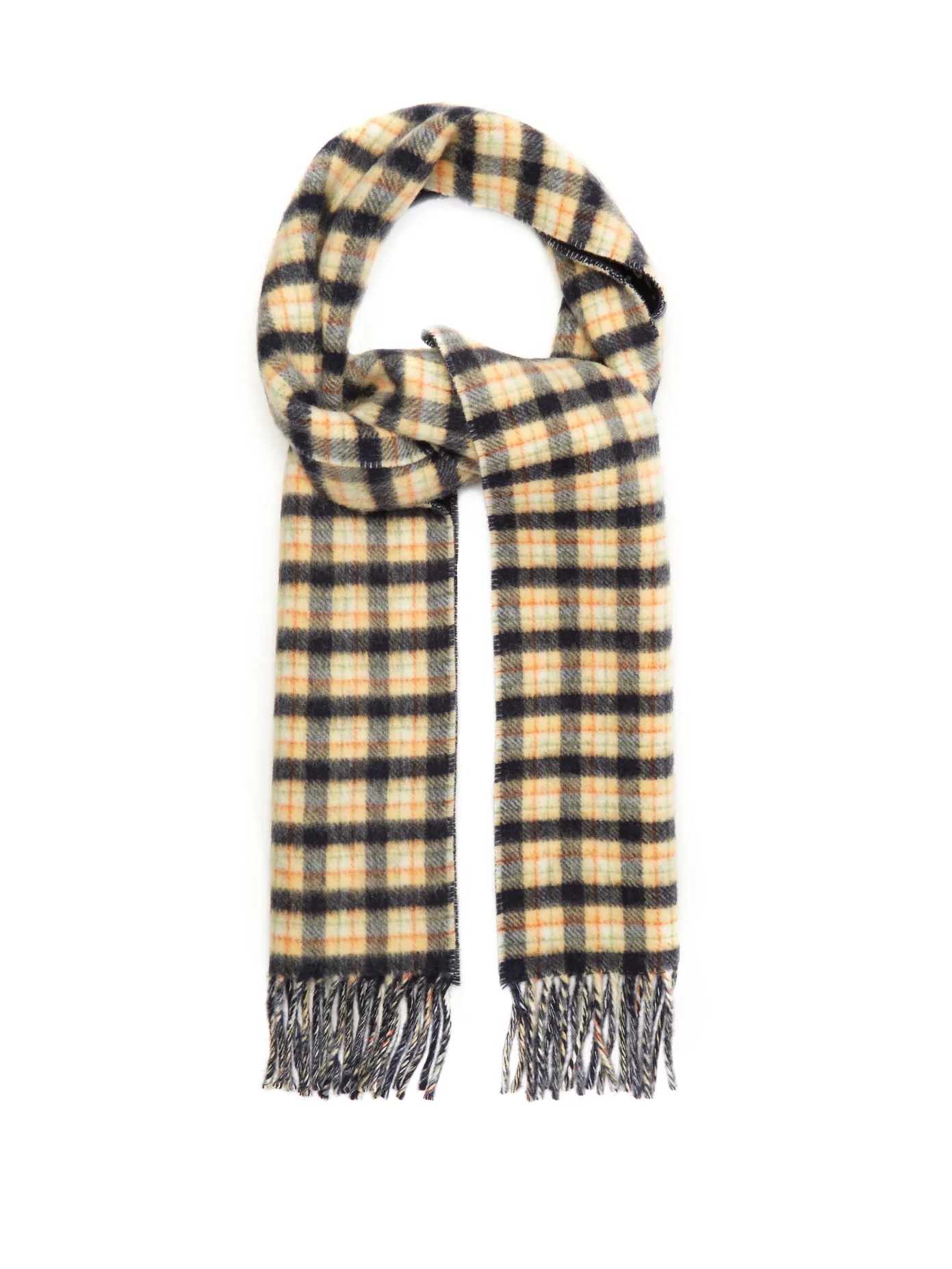 Checked GG-jacquard wool scarf - 1