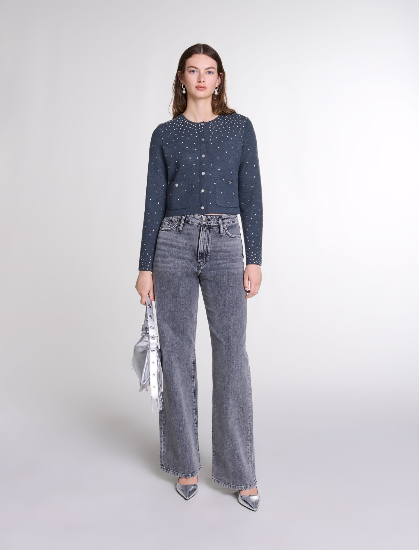 Knitted jumper with rhinestones - 2