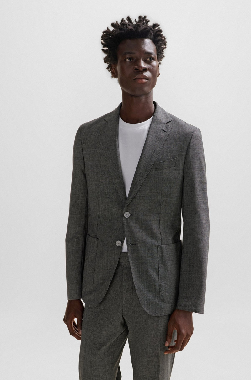 SLIM-FIT SUIT IN MICRO-PATTERNED VIRGIN WOOL 3