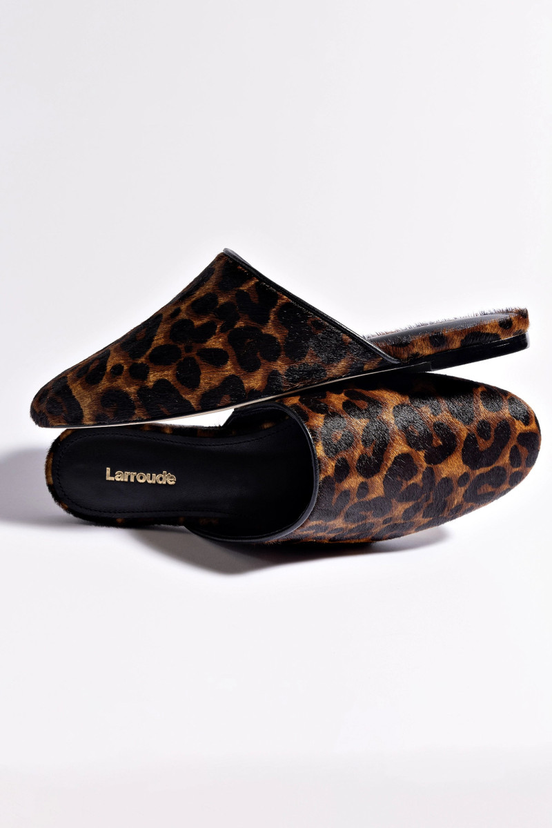 Venice Flat Mule In Leopard Print Calf Hair 5