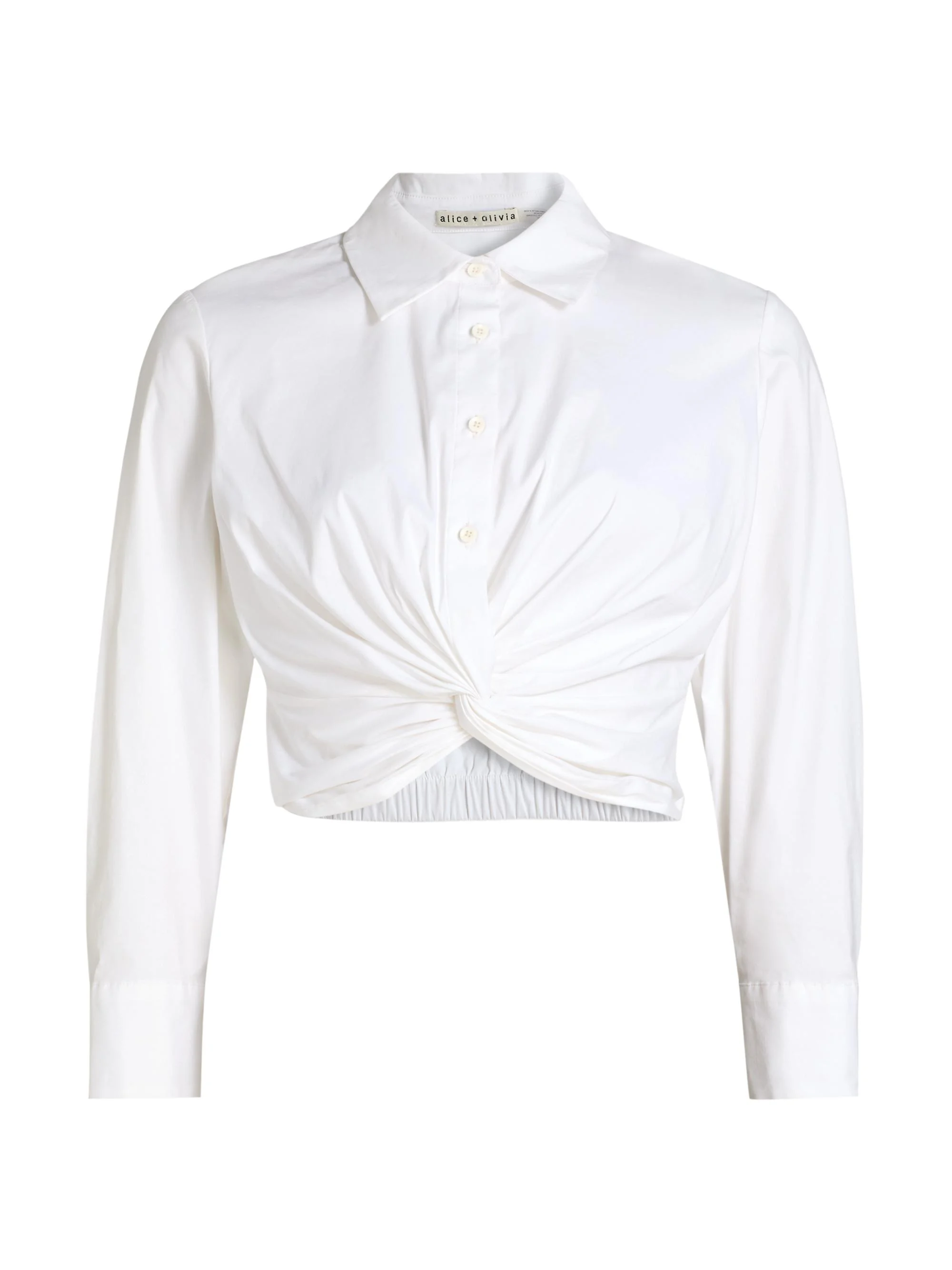 Women's Phebe Cotton-Blend Twist-Front Shirt - Off White - 1