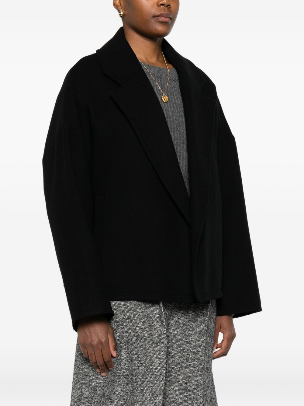 notched-lapel raw-edge jacket - 3