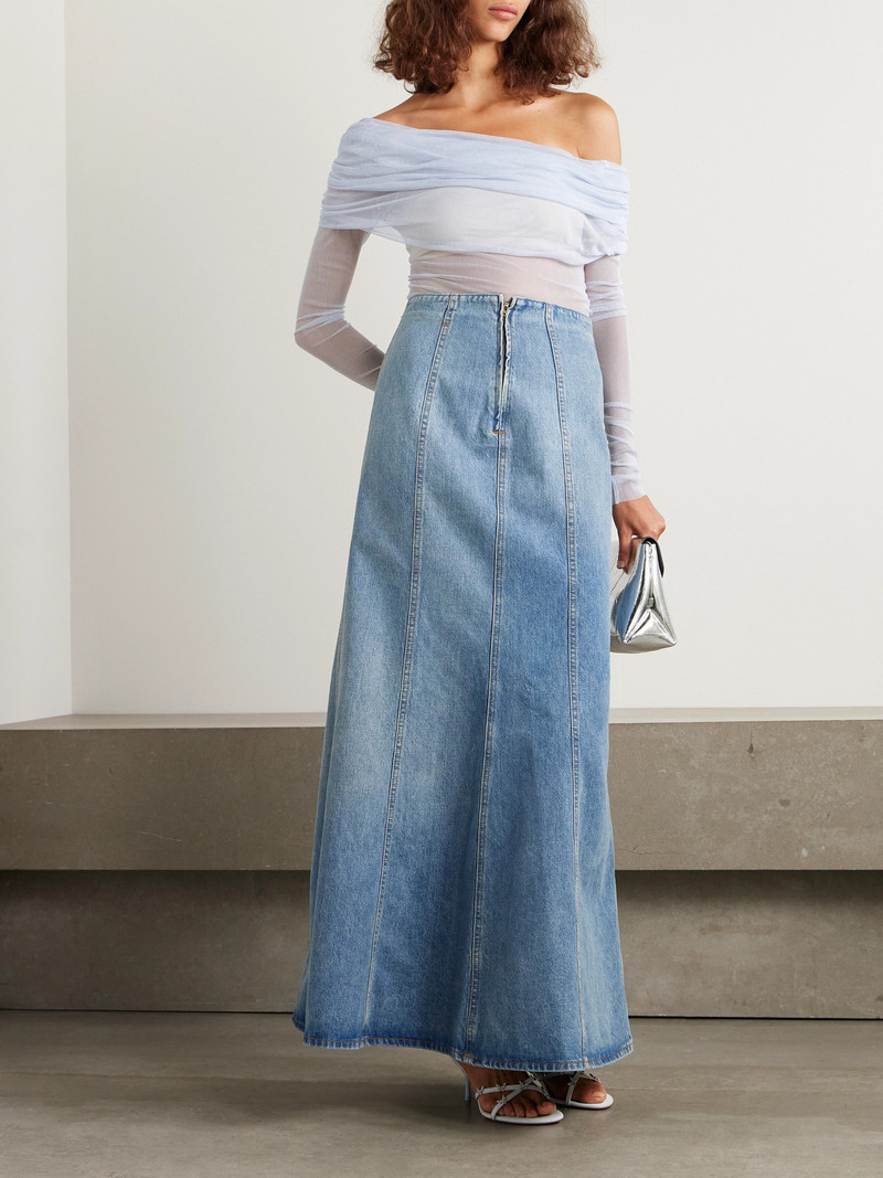 CHRISTOPHER ESBER Veiled Draped Off-the-shoulder Silk-tulle Top outlook