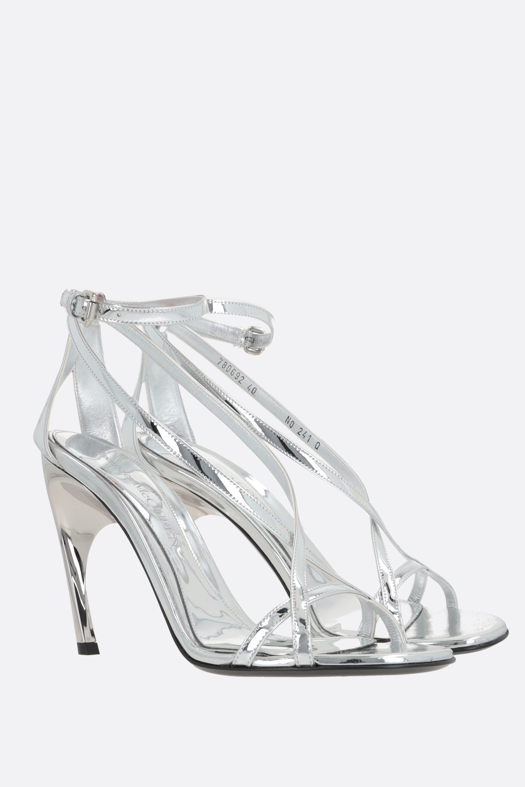 サンダル・ミュール Alexander Mcqueen Mirror-Effect Faux Leather Sandals Alexander McQueen ARMADILLO MIRROR-EFFECT FAUX LEATHER