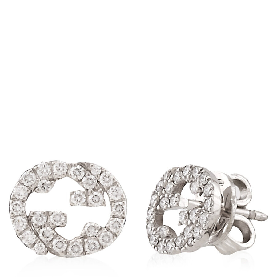 Gucci Interlocking G 18Ct White Gold 0.38Ct Diamond Stud Earrings - Ybd729408003 - 4