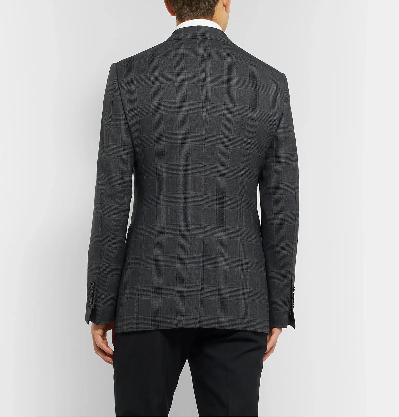 Shelton Slim-Fit Prince of Wales Checked Wool and Silk-Blend Blazer - 5