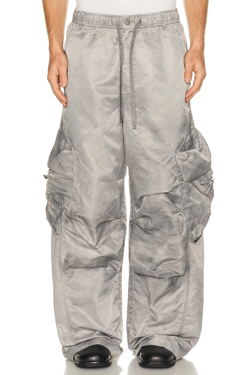 Sand Washed Nylon Cargo Pants - 1