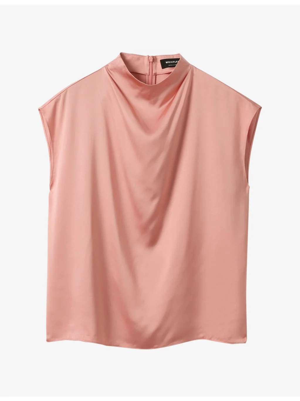 Cowl-Neck Relaxed-Fit Satin Blouse - 1