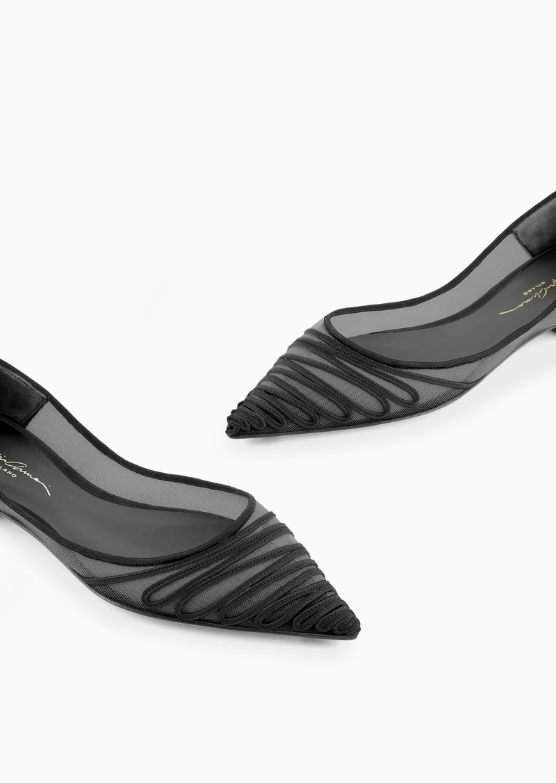 Tulle ballerinas with suede embroidery 5