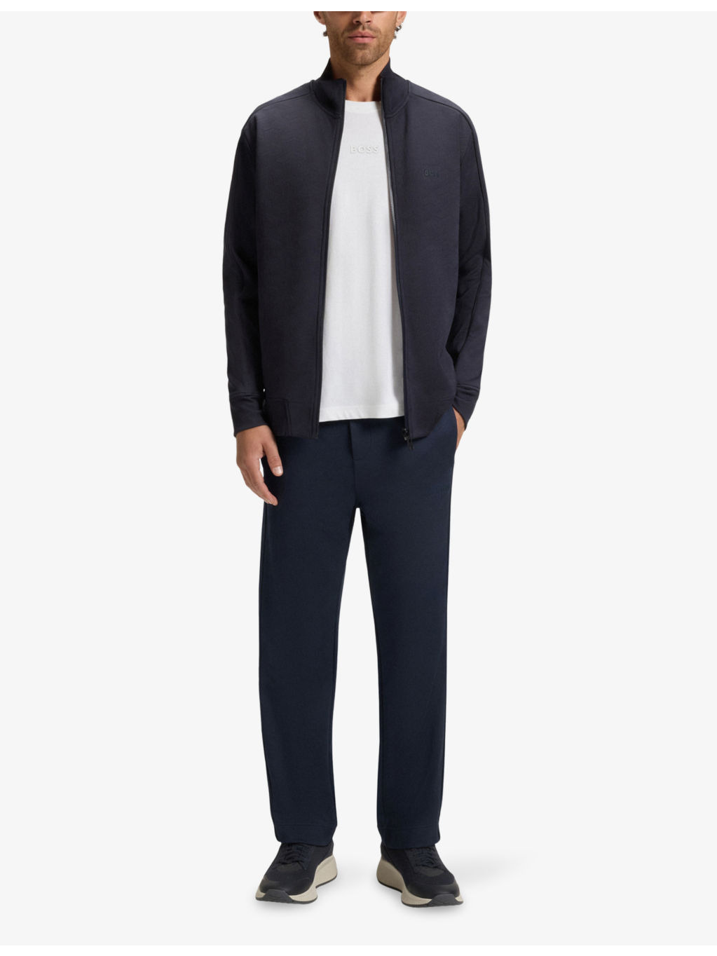 Jacquard-Pattern Elasticated-Waist Jersey Jogging Bottoms - 2
