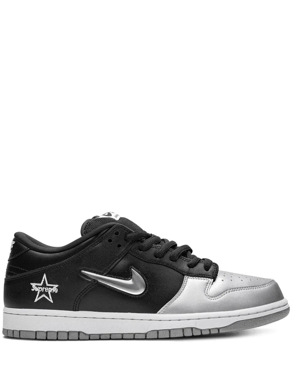 x Supreme SB Dunk Low OG QS "Jewel Swoosh Silver/Black" sneakers - 1