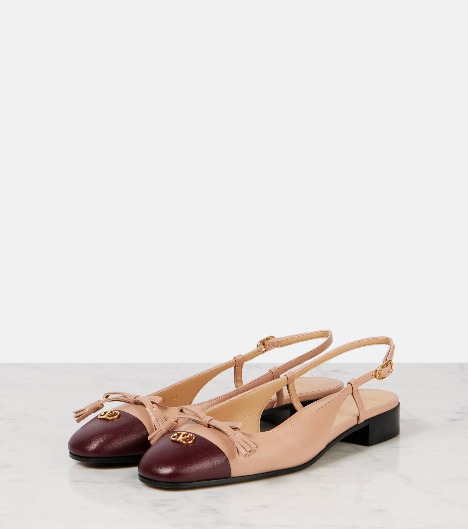 Valet Du Roi leather slingback flats - 4