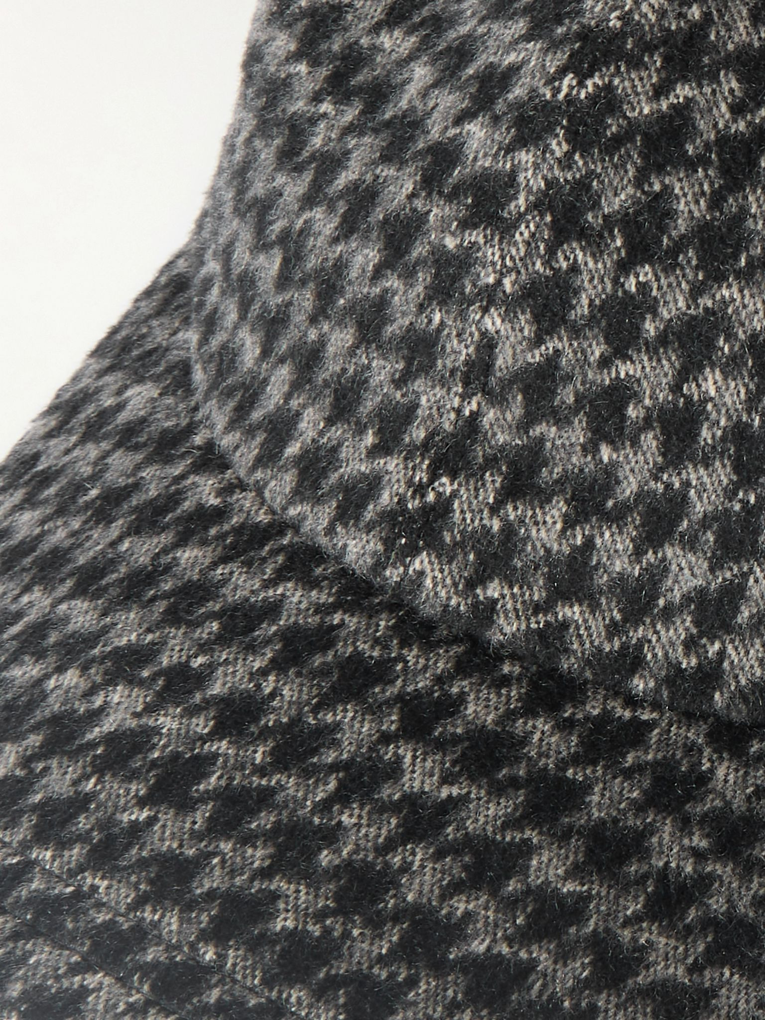 Houndstooth Cashmere Baseball Cap Gray - 4