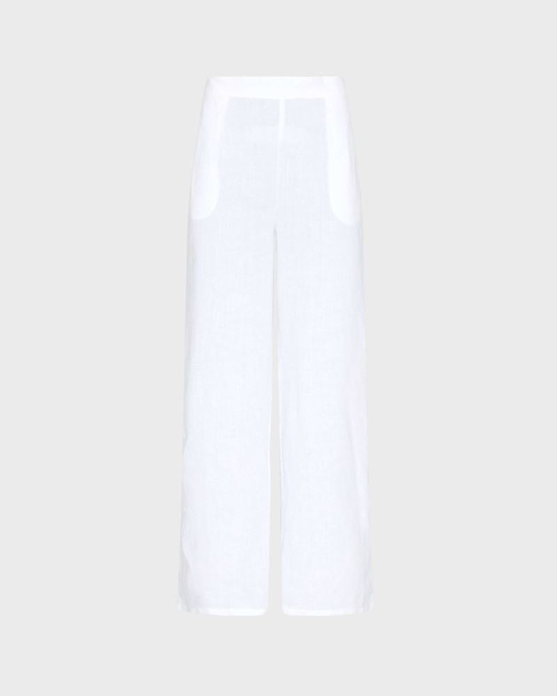 WOMEN LINEN COMFORT PANTS SOLID 1