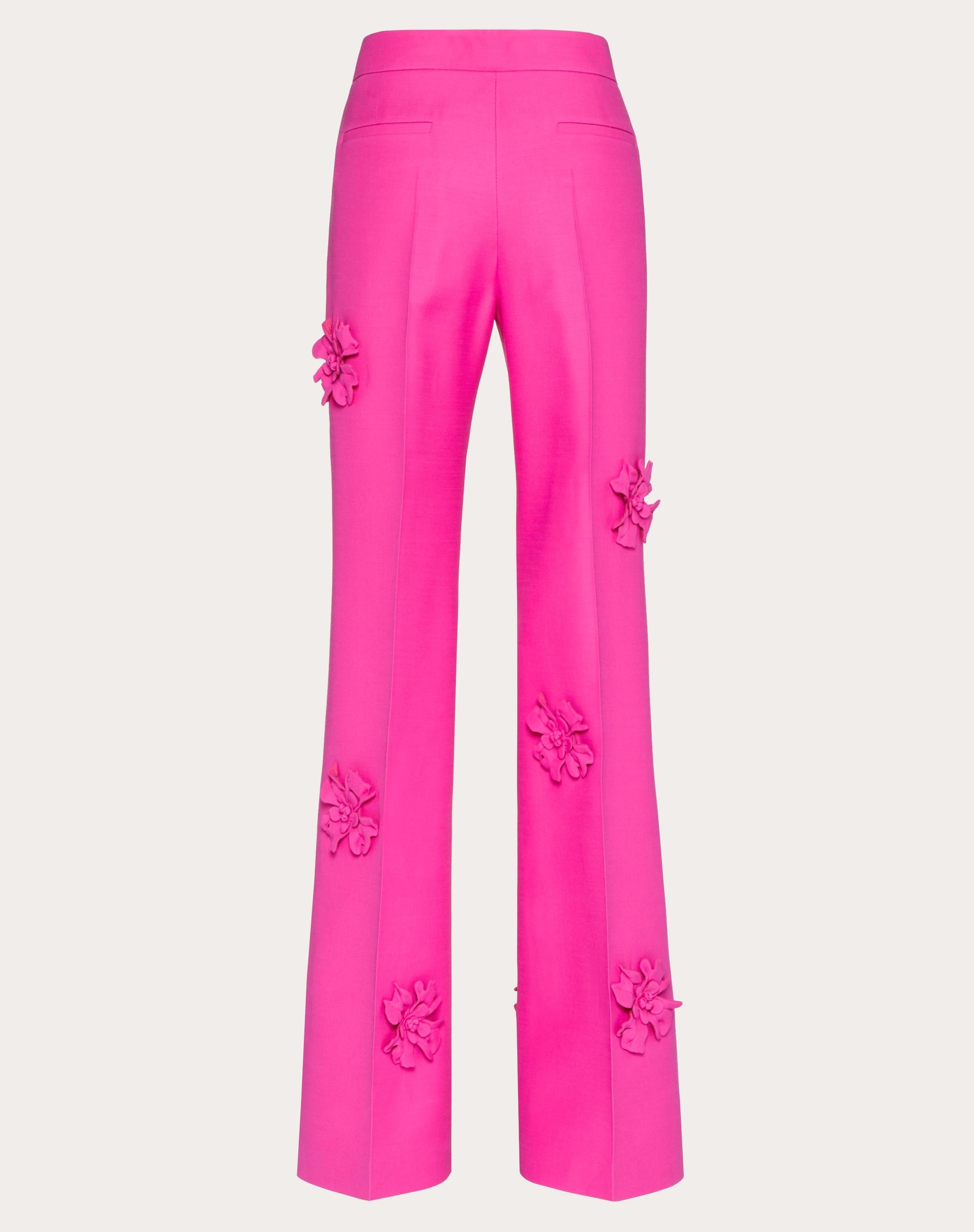 Valentino CREPE COUTURE TROUSERS WITH FLORAL EMBROIDERY | REVERSIBLE