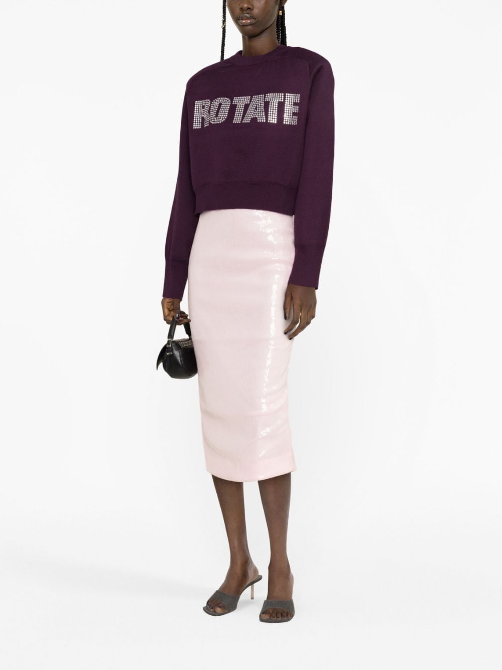 logo-embellished cropped sweatshirt - 2