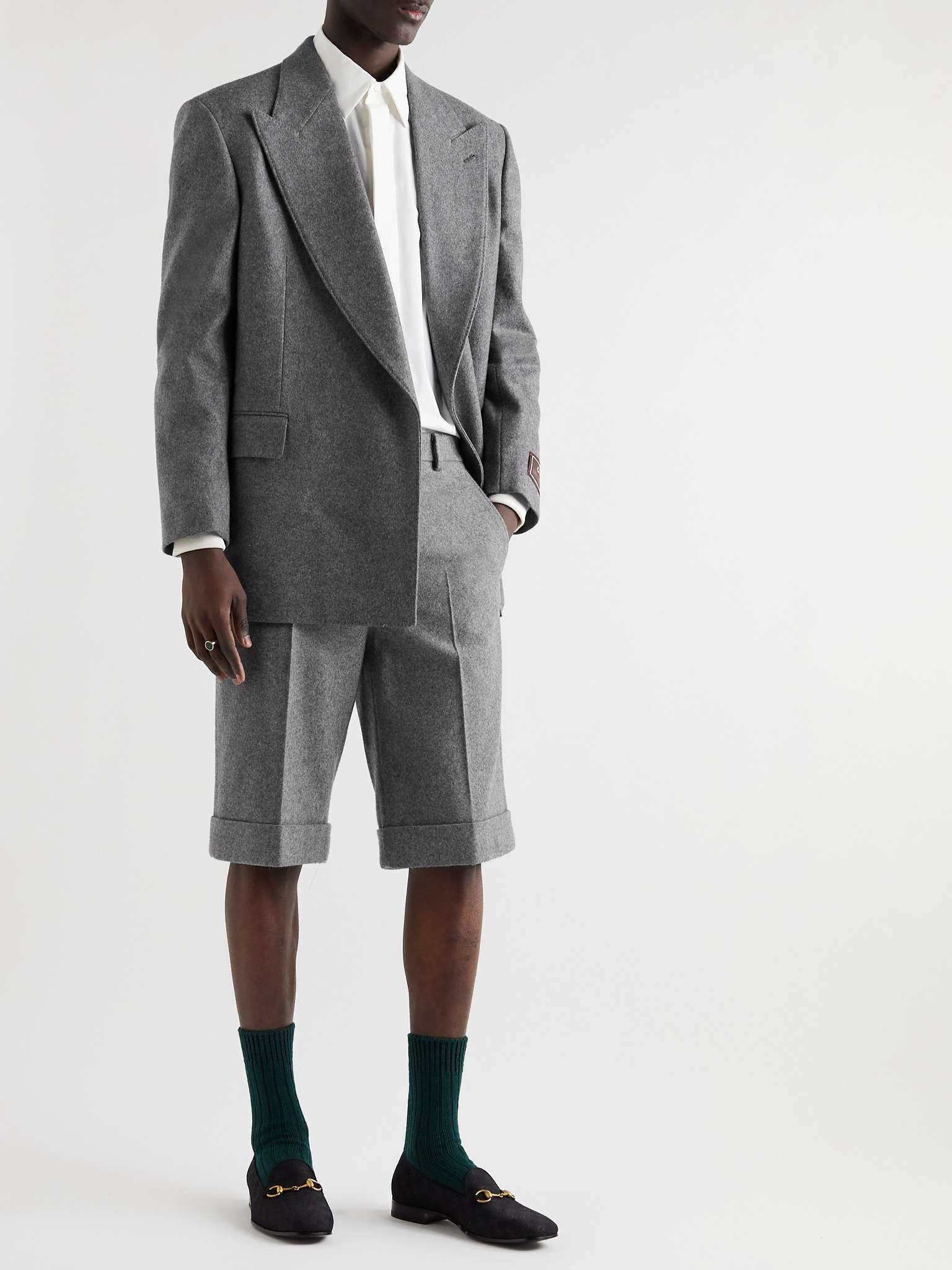Straight-Leg Wool-Blend Felt Suit Shorts - 2