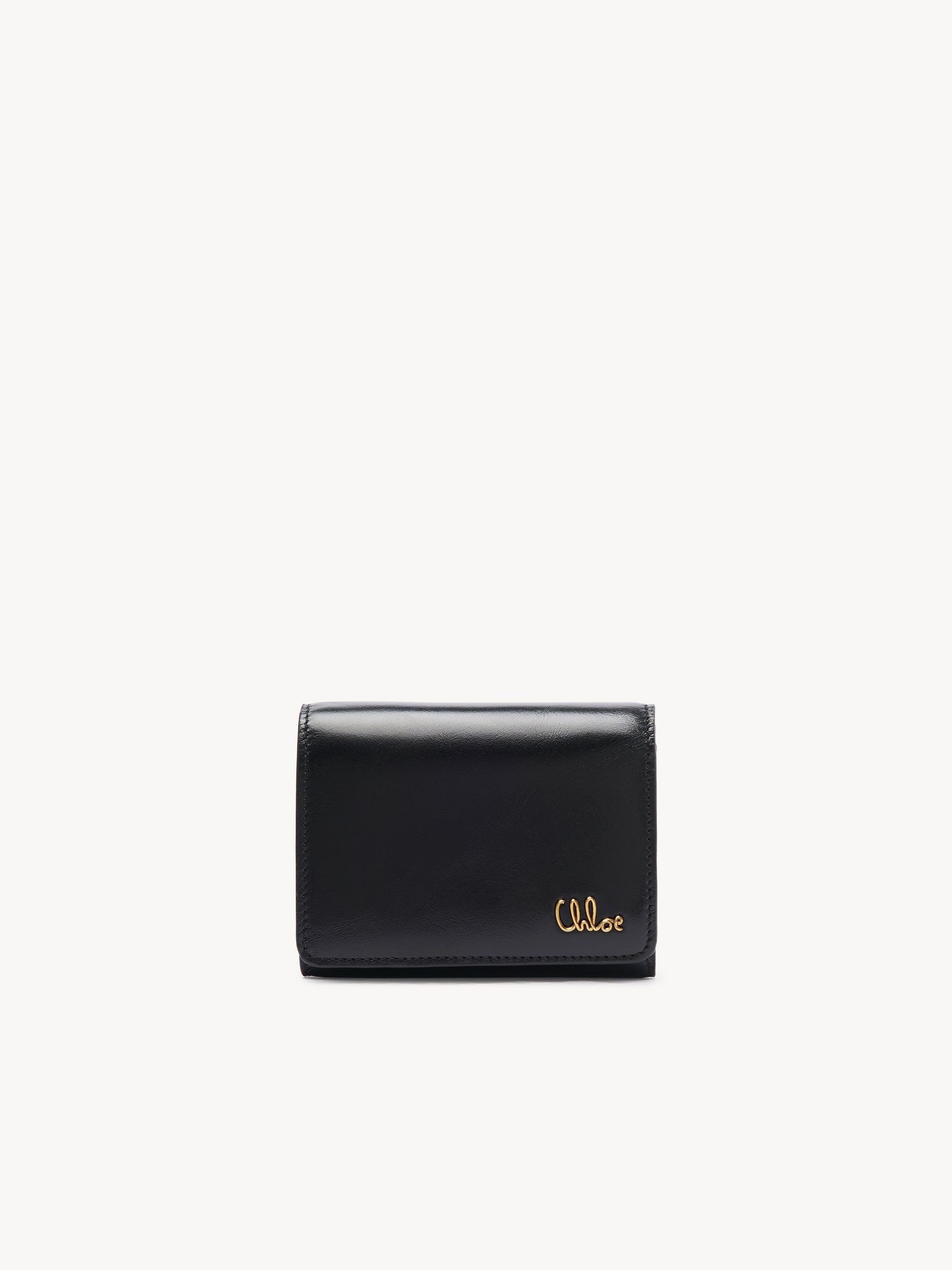 SMALL CHLOÉ ICONIC TRI-FOLD WITH COIN POCKET IN SHINY LEATHER - 1