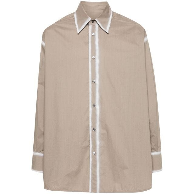 Contrasting-trim poplin shirt - 1