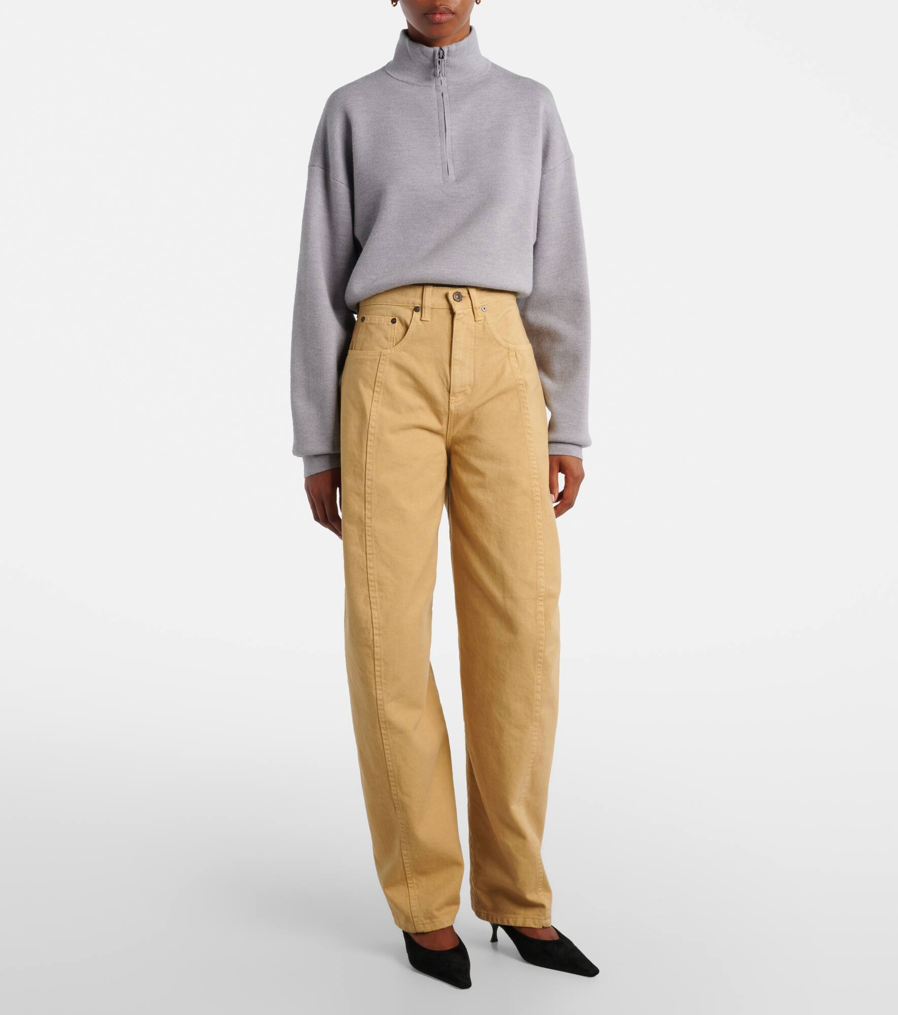 High-rise barrel-leg jeans - 7