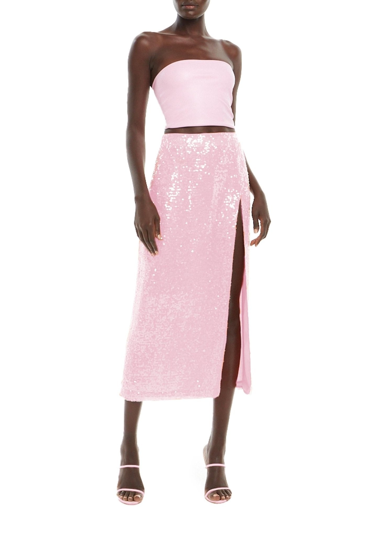 Sequin Skirt With Slit - 3