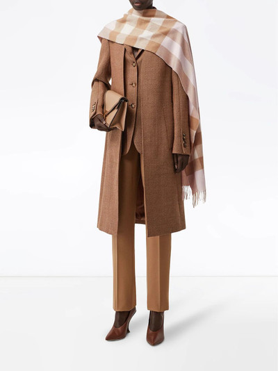 Burberry check pattern cashmere scarf outlook