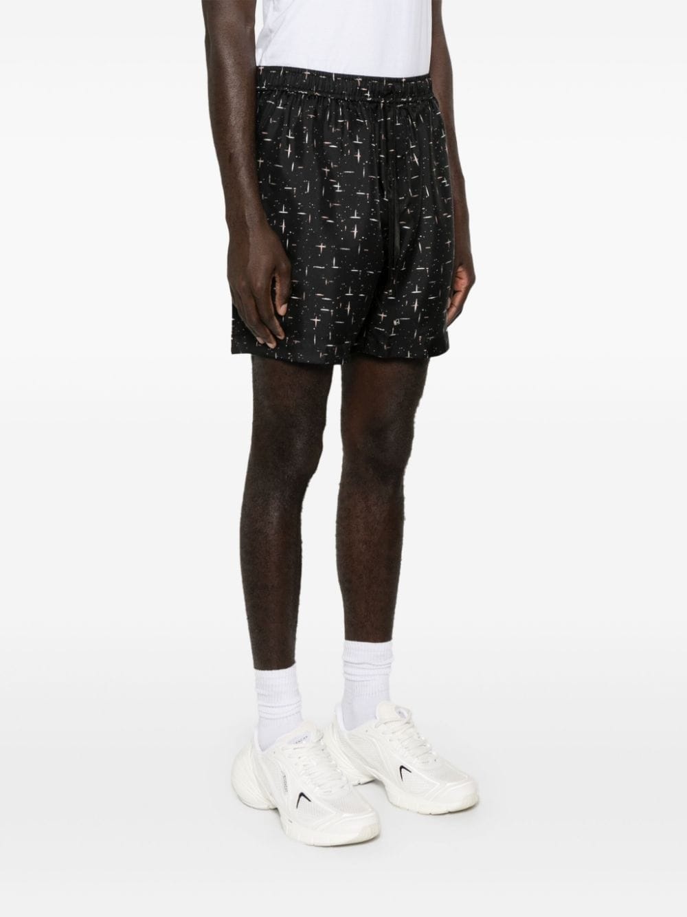abstract-print deck shorts - 3