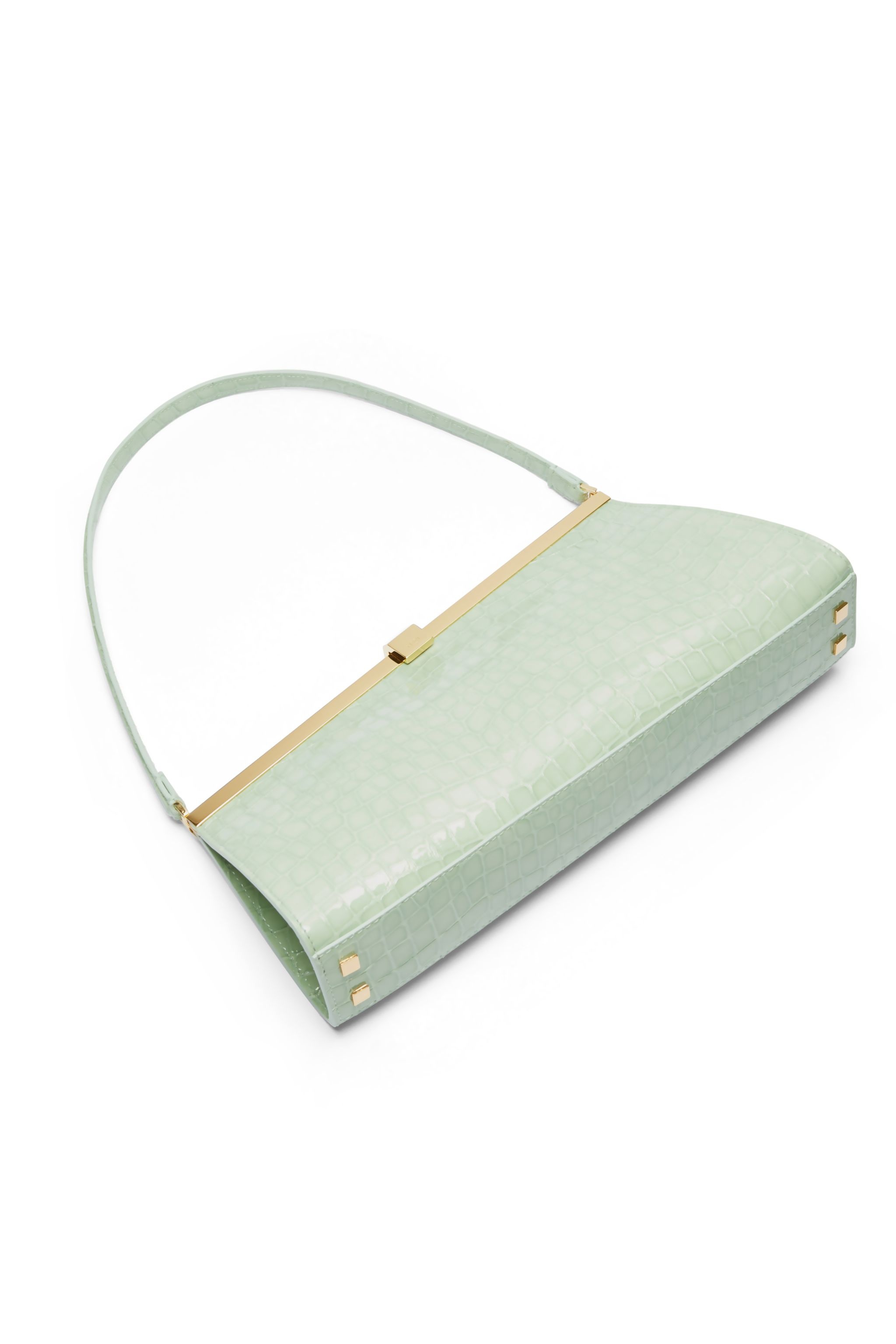 JEANNE CROC-EFFECT LEATHER SHOULDER BAG - 4