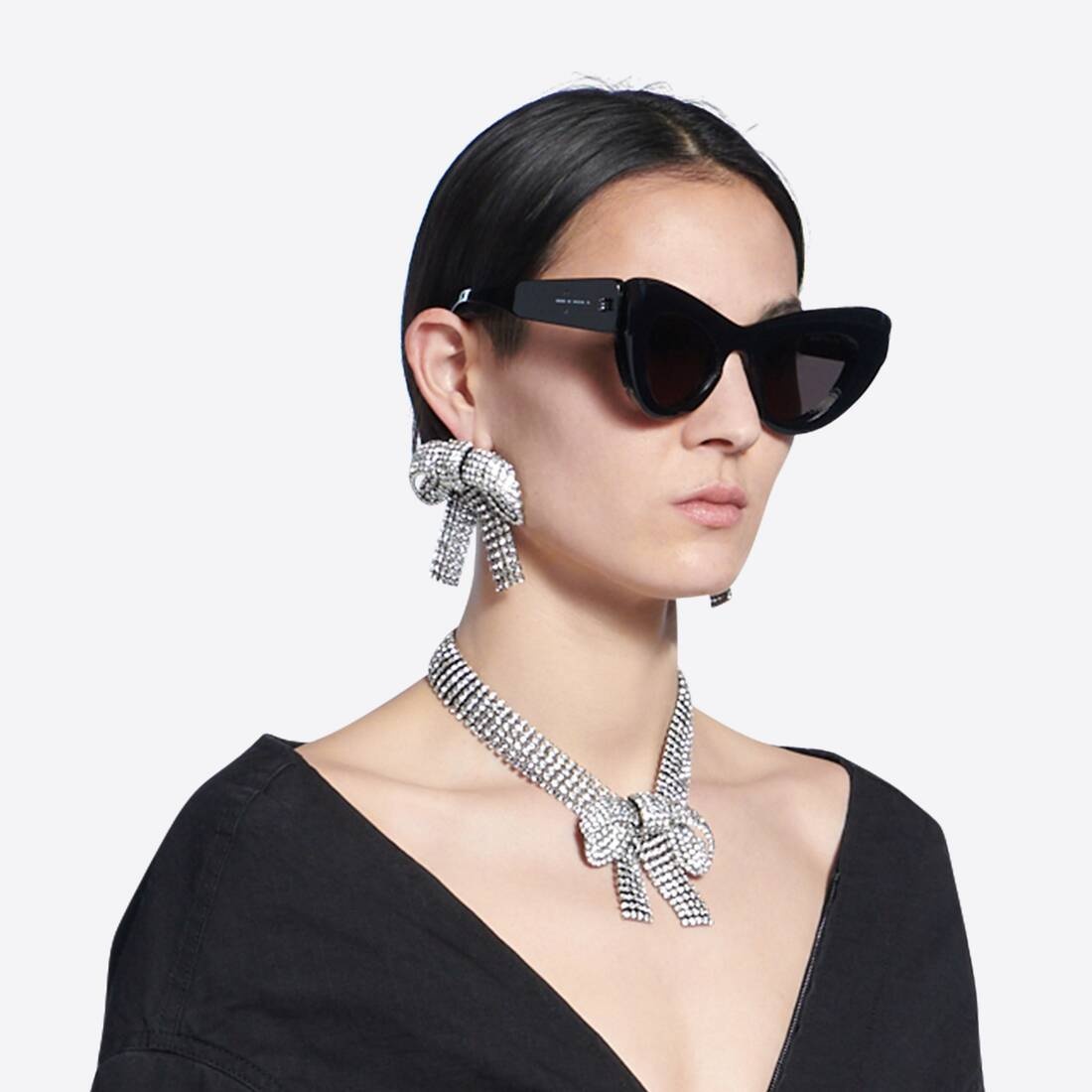 Women's Bow Earrings in Silver - 4