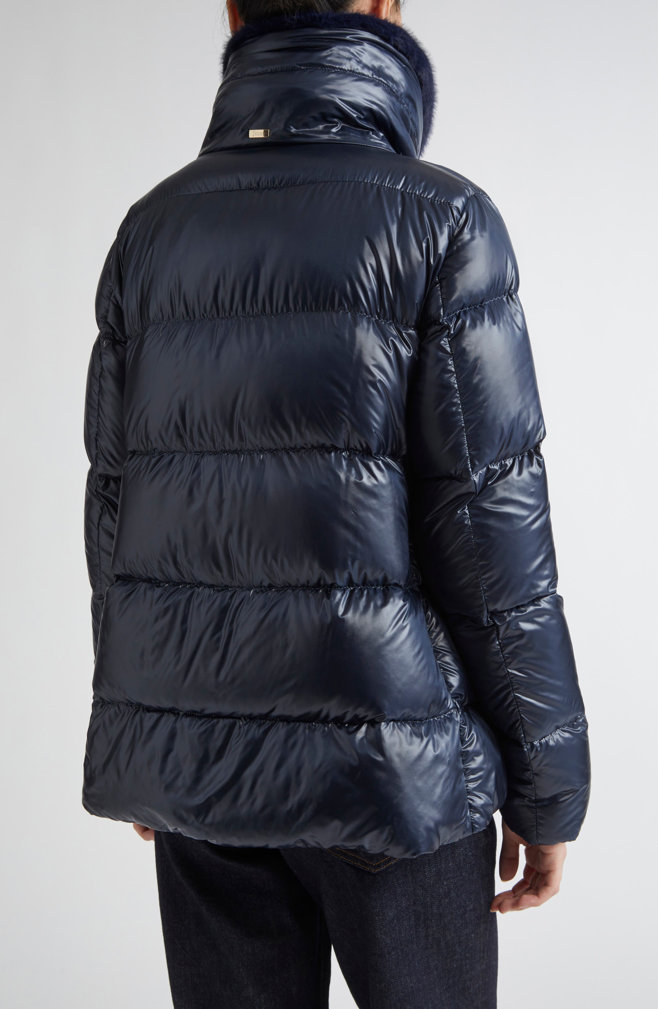 Herno Shiny Nylon Down Jacket in Blue Navy at Nordstrom - 2